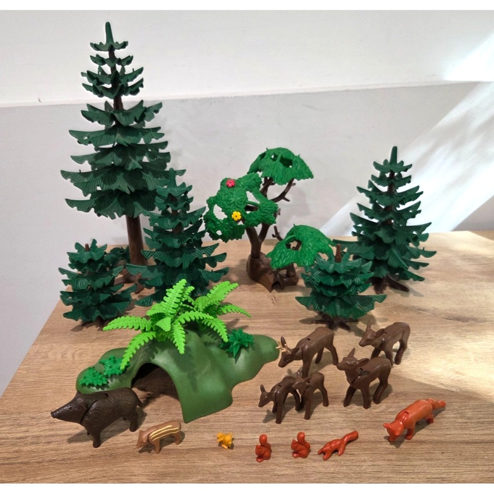 Playmobil 7725 Forest Lot Set Pine Trees Deer Fox Boar Animals